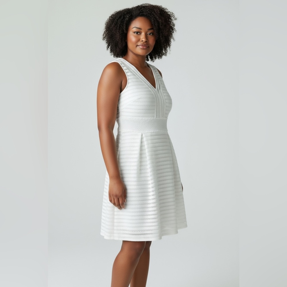 Francesca's Crochet V-Neck Sleeveless A-Line Mini Dress Medium